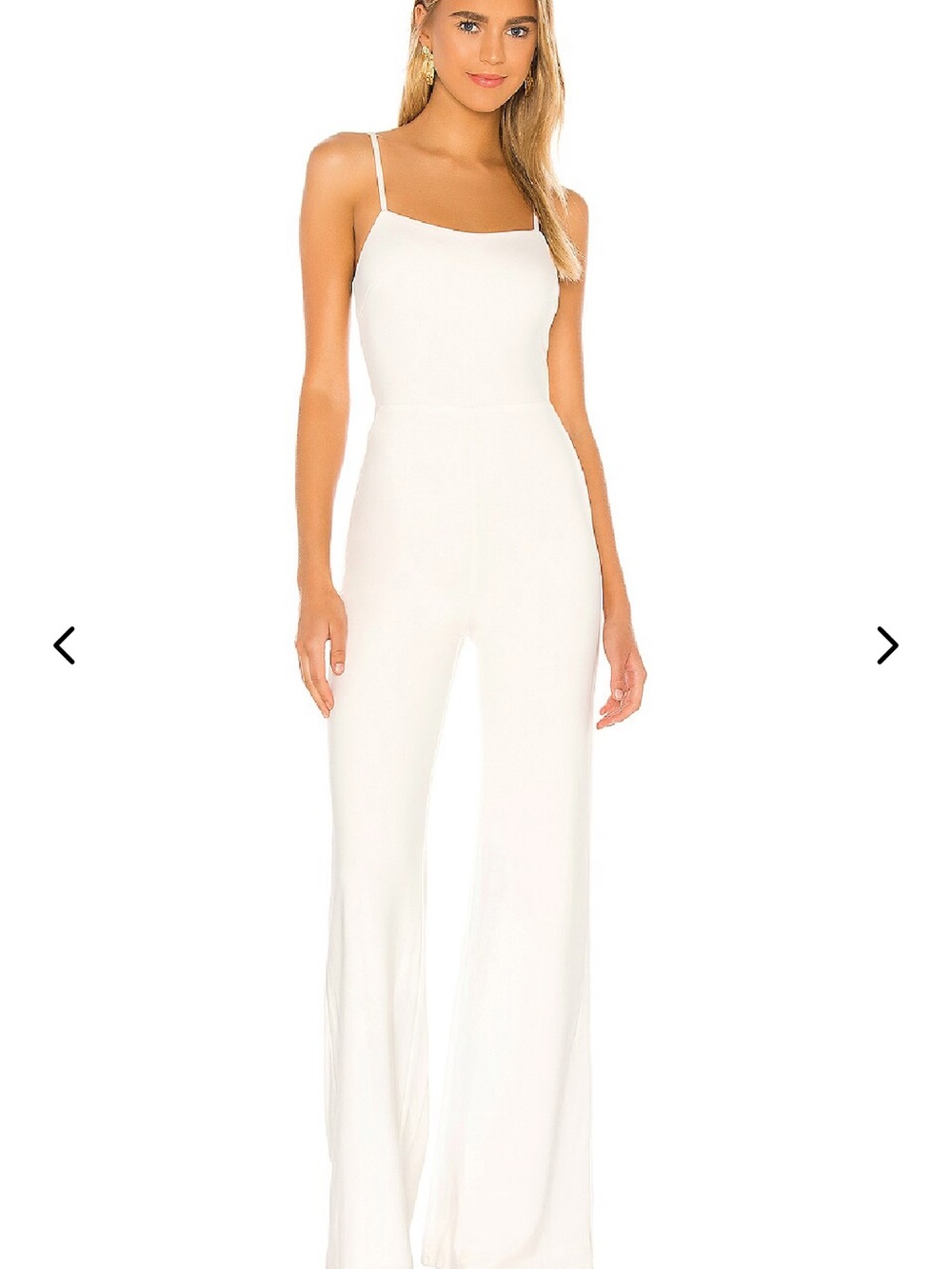 Lovers + Friends Cream Spaghetti-Strap Wide-Leg Jumpsuit